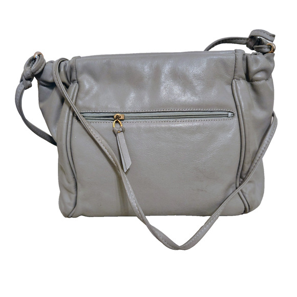 Vintage Anne Klein for Calderon grey Leather Crossbody Shoulder Bag - Picture 7 of 11